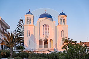 Church of Evangelismos Cathedral at Ios, Nios island, Cyclades, Greece photo