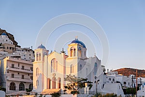 Church of Evangelismos Cathedral at Ios, Nios island, Cyclades, Greece photo