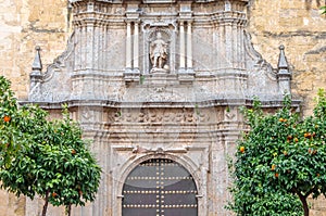 Church facade in Cordoba, Spain