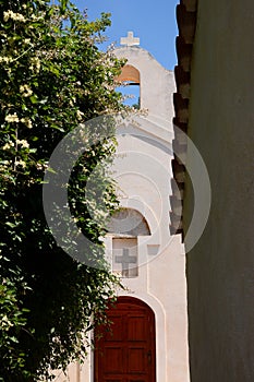 A church facade in Vuno village. Vlore county. Albania