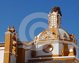 Church In Faro Portugal With Stork Nest