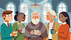 In the church fellowship hall the chatter of happy voices and the rich scent of coffee fills the air as longtime members
