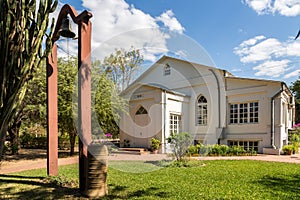 Church in Filadelfia, in Deutsch mennonite colony Fernheim, Boqueron Department, Gran Chaco, Paraguay. Built in 1950 year.