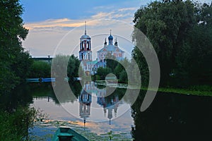 Church of Forty Sebastia martyrs in the mouth of the river Trubezh in Pereslavl-Zalessky, Russia photo
