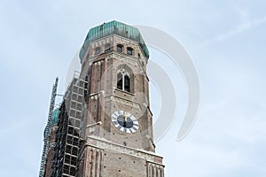 The church Frauenkirche in Munich under construction