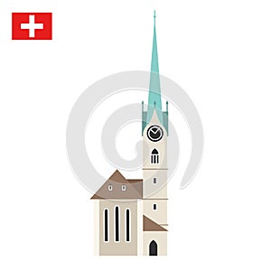 Church Fraumunster in Zurich, Switzerland photo