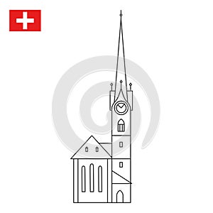 Church Fraumunster in Zurich, Switzerland photo