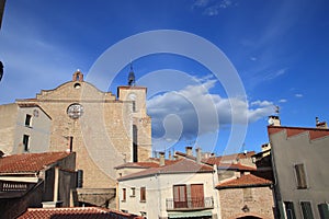 Church in french village of Thuir in Pyrenees orientales