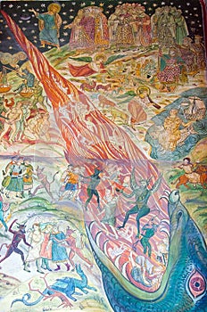 Church fresco - Heaven and Hell