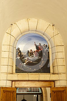 Church Fresco of Jesus Giving Beatitudes Sermon