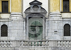 Church front entrance in Slovenia