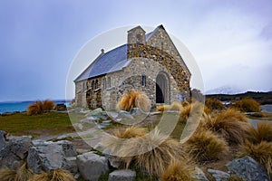 Church of good shepherd important landmark and traveling destination near lake tekapo south island new zealand