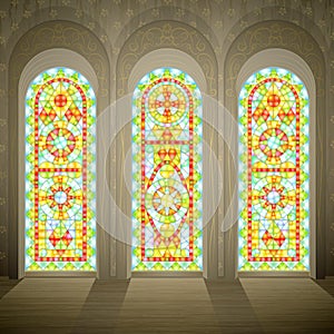 Church gothic stained glass windows