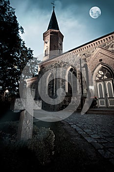 Church with graveyard