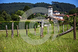 Church and green grass 3