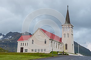 Church of Grundafjordur in Snaefellsnes peninsula in Iceland