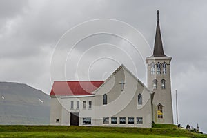 Church of Grundafjordur in Snaefellsnes peninsula in Iceland