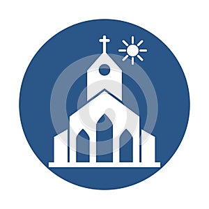 Church Half Glyph Style vector icon which can easily modify or edit