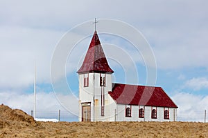 Church in the Hellnar village in Iceland photo