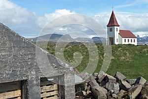 The church in Hellnar, Western Iceland photo