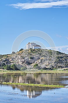 Church hermitage of Cullera on the hill in Valencia Spain