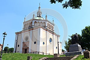 Church at historic industrial town Crespi d'Adda near Bergamo, Lombardy