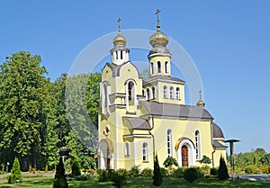 Church of the Holy Apostles Peter and Paul in summer day. Zheleznodorozhny, Kaliningrad region