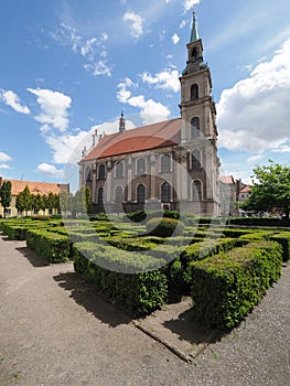 Church of the Holy Cross in Brzeg city in Poland - vertical