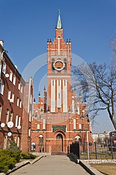 Church of the Holy family, neo-Gothic 20th century. Kaliningrad (until 1946 Koenigsberg), Russia photo