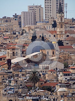 Church of the Holy Sepulchre seen from the Mount of Olives, Jerusalem