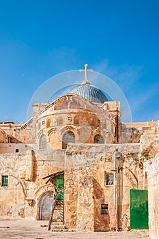 Church of the Holy Sepulchre. Via Dolorosa, 9th station. Old City of Jerusalem, Israel