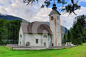 The Church of the Holy Spirit on Lake Bohinj, Slovenia