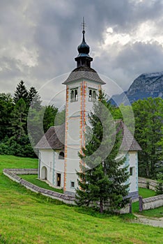 The Church of the Holy Spirit on Lake Bohinj, Slovenia