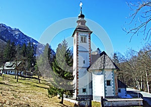 The Church of the Holy Spirit, Triglav National Park Cerkev sv. Duha, Triglavski narodni park - Ribcev Laz, Slovenia