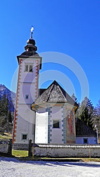 The Church of the Holy Spirit, Triglav National Park Cerkev sv. Duha, Triglavski narodni park - Ribcev Laz, Slovenia