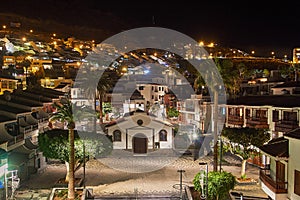 Church of the Holy Sprit in Los Gigantes by night, Tenerife, Spa