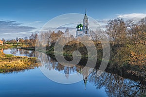 Church of the Holy Trinity in village of Dievo Gorodishche, Russia photo