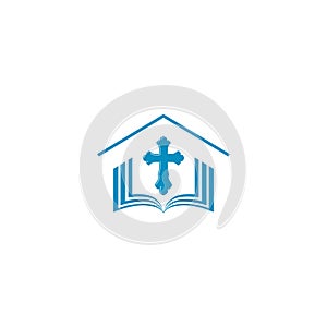 Church home/house and cross logo design