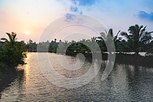 Church on horizon, Beach road from Mararikulam to Kochin