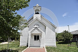 Church house at Deanna Rose Children`s Farmstead, Overland Park, Kansas