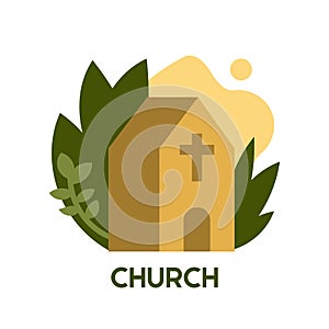Church icon. Cartoon Creative Church icon for web design, templates, infographics and more