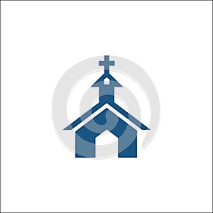 Church icon in flat style isolated logo Vector illustration