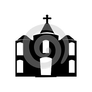 Church icon isolated on white background. church building silhouette. chapel. Catholic holy traditional symbol