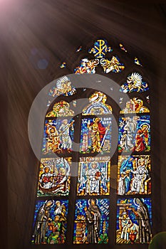 Church icon stained glass window