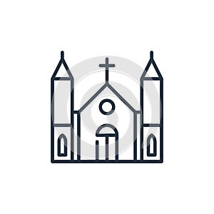 church icon vector from celebration concept. Thin line illustration of church editable stroke. church linear sign for use on web