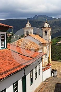 Church Igreja de nossa senhora do carmo in Ouro Preto. Vertical