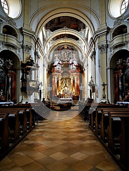 Church inside altar window carpet