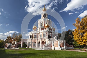 The Church of the Intercession of the Most Holy Theotokos in Fili in autumn. photo