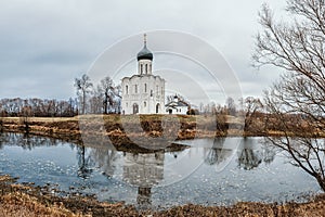 Church of the Intercession on the Nerl in late autumn in Bogolyubovo, Vladimir region, Russia