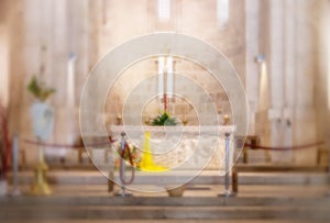 Church interior blur abstract